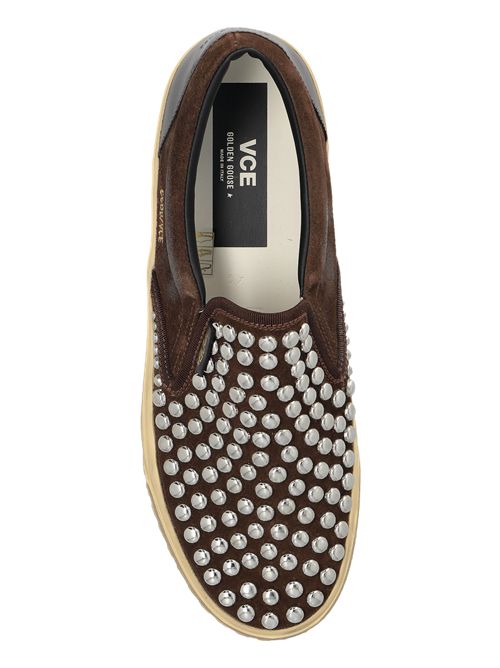 vce suede upper with studs shiny leather spur Golden Goose | GMF00306.F008763.55381DARK BROWN
